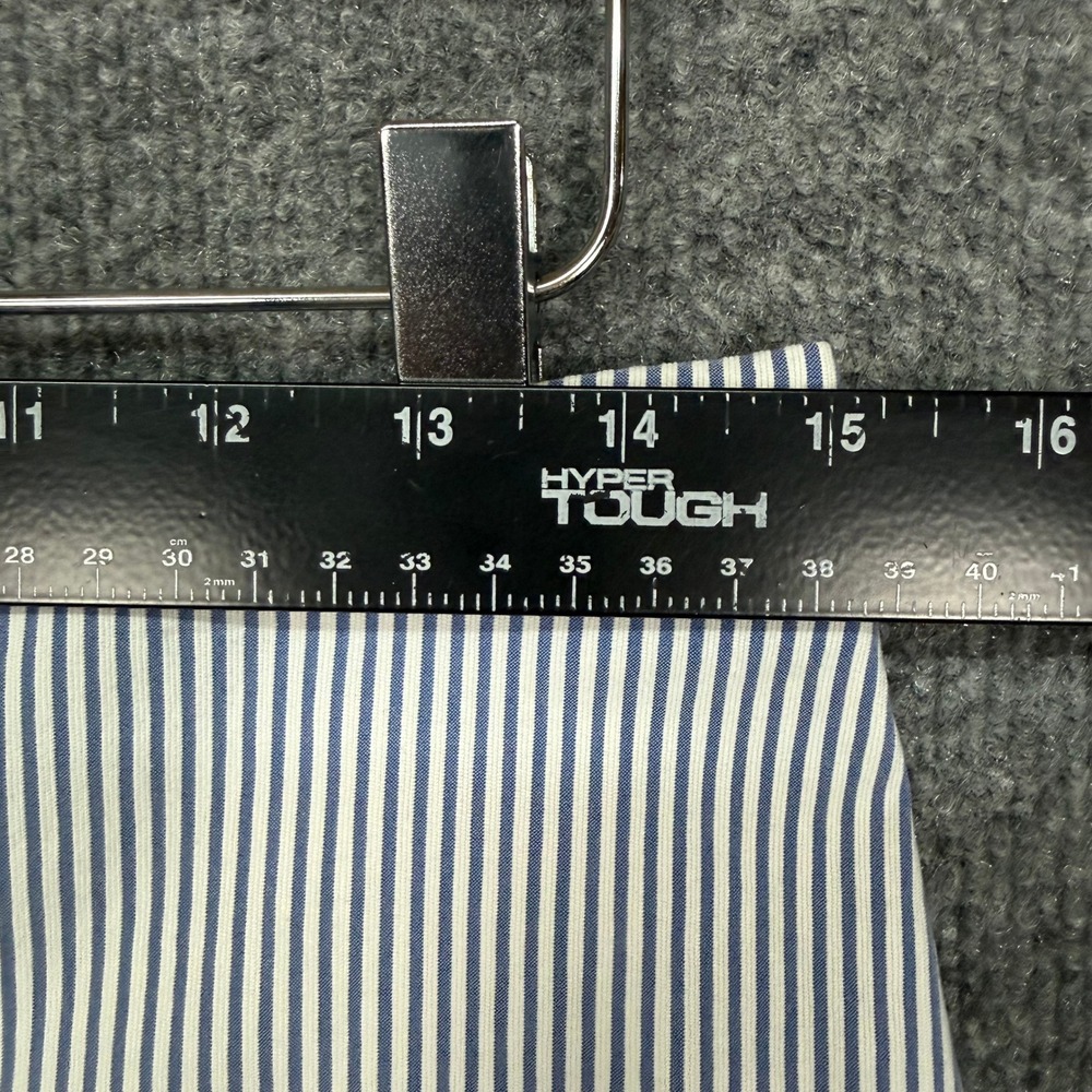 Chicos Pants .5 Womens 6 Blue White Pinstripe Perfect Stretch Wide Leg Cropped - Picture 8 of 14